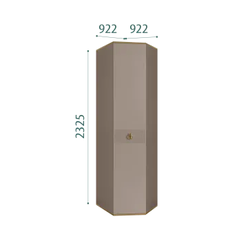 Шкаф угловой Римини СОЛО (Мокка/Золото) РМШУ2/1(s)