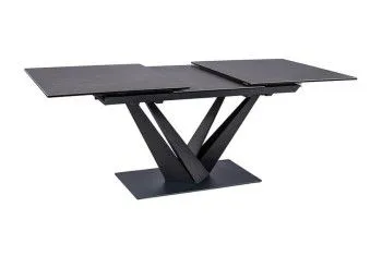 Стол обеденный Signal SORENTO CERAMIC раздвижной (эффект черного мрамора/черный мат)