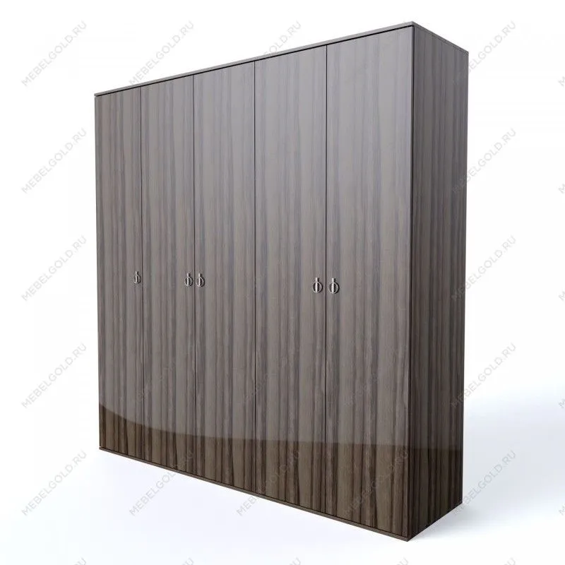 Шкаф 5-ти дверный Римини (Орех империя/Серебро) РМШ2/5