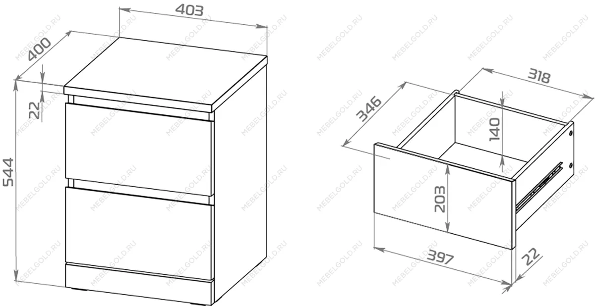МАЛЬМ / VARMA Тумба прикроватная ИКЕА / IKEA 2, 40x54.8x40, шпон, беленый дуб | изображение 4