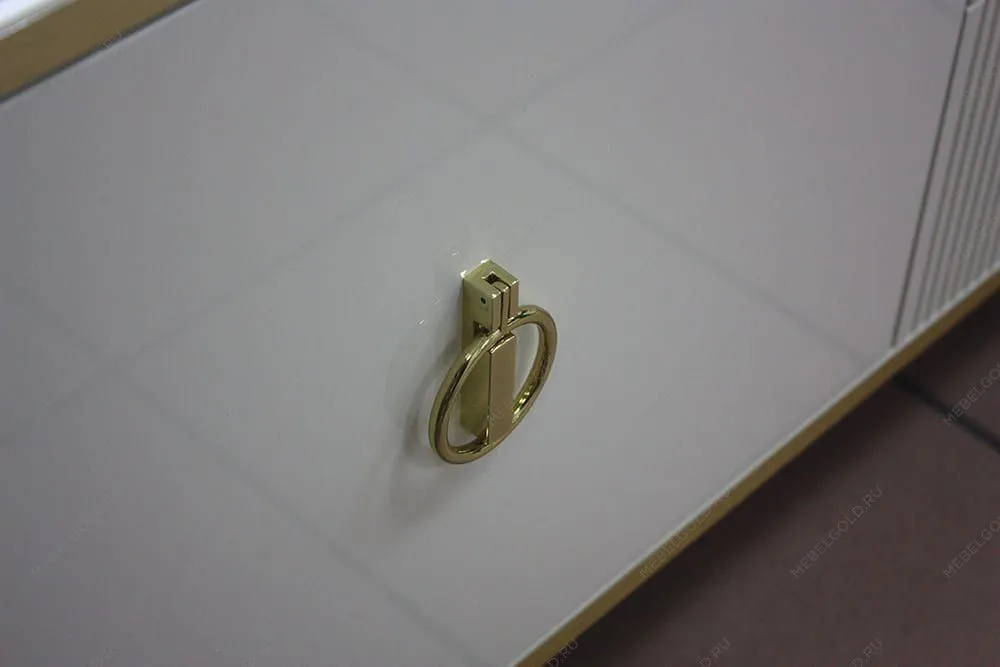 м. Марьина Роща - Тумба под телевизор (2 двери и 2 фасада) Римини СОЛО (белый золото) РМТ-3 (s) | изображение 4