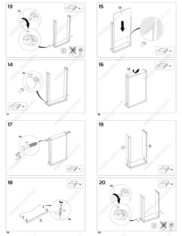 Стол письменный Ингар, 16 ящиков, 140х106х55 см, белый | изображение 19