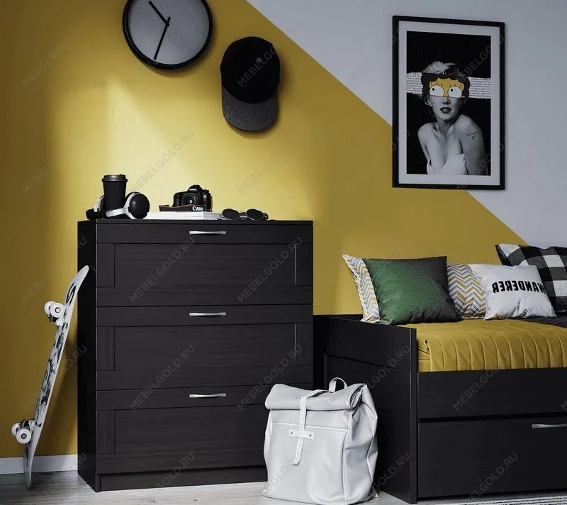 BRIMNES / СИРИУС комод ИКЕА / IKEA 3 ящика Дуб Венге | изображение 4