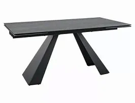 Стол обеденный Signal SALVADORE Ceramic 160 раскладной (Pietra Di Savoia серый/черный мат)