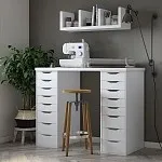 Стол письменный Ингар, 16 ящиков, 140х106х55 см, белый | изображение 6