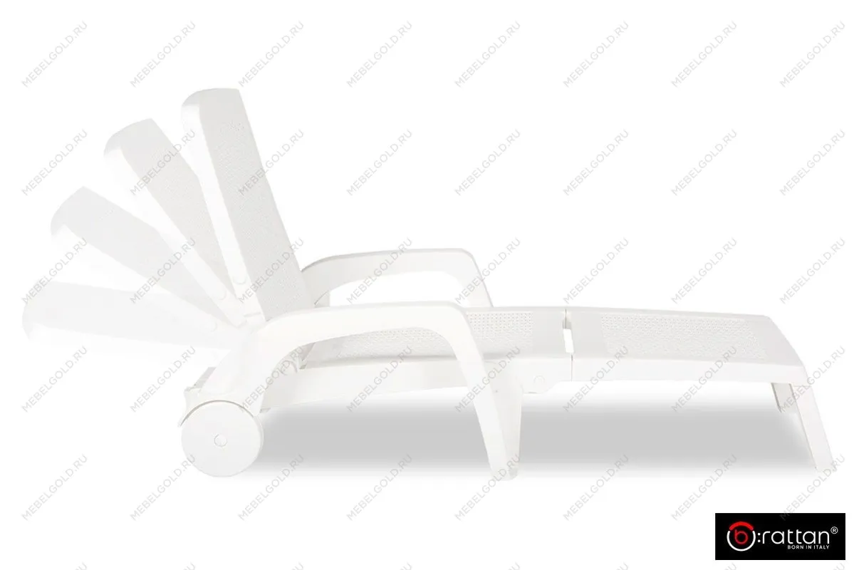 Шезлонг B:rattan MIAMI складной, белый | изображение 9