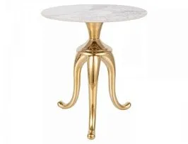 Стол журнальный Signal SNAKE (белый/золотой)