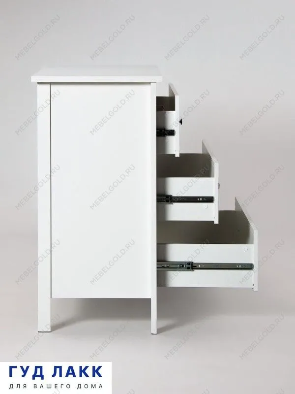 Комод Сага, 3 ящика, 92х100х51 см, белый | изображение 9