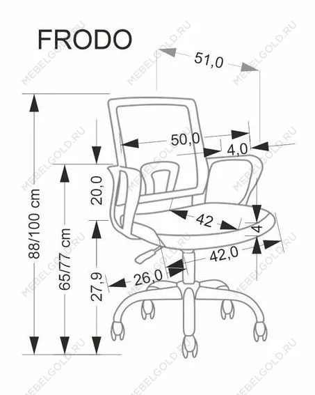 Кресло компьютерное Halmar FRODO (светло-розовый) | изображение 9