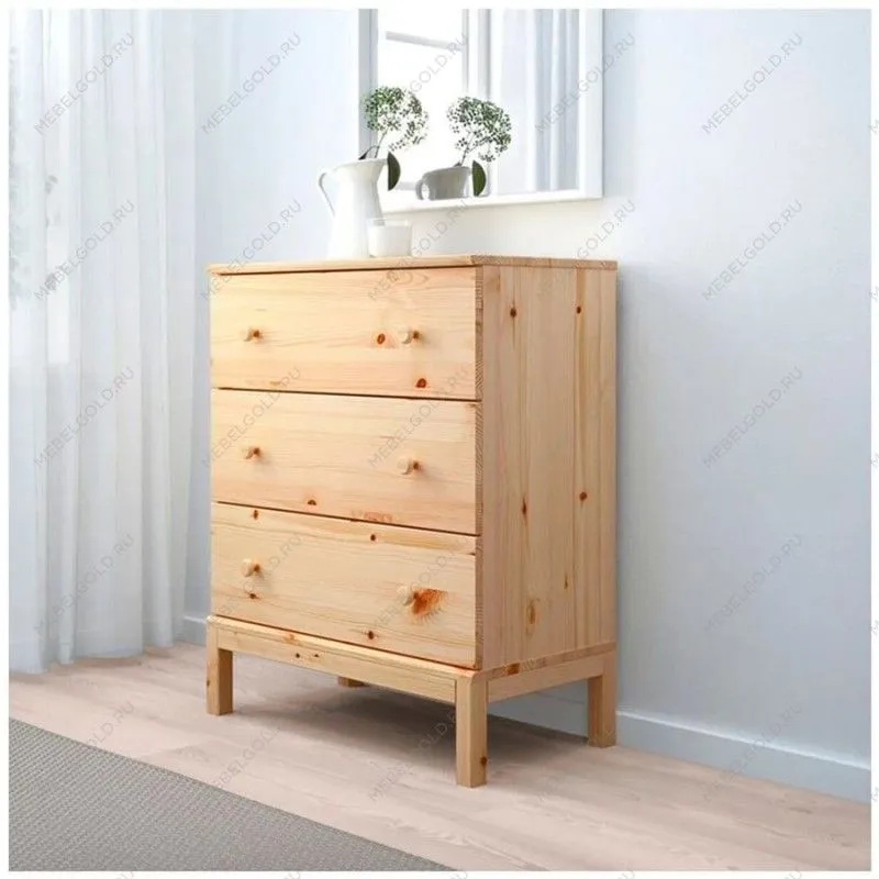 Комод Тарва Т-3 3 ящика (натуральный) | изображение 1
