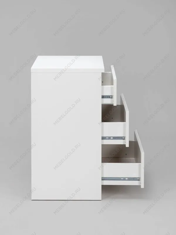 Комод Кастор, 3 ящика, 65х40х71 см, белый | изображение 14
