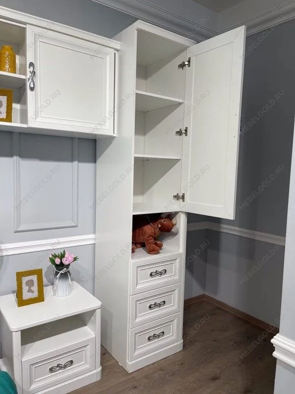 Шкаф детский Мишель 1-ств без зеркал белый матовый | изображение 4