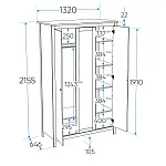 САГА шкаф 3 двери с зеркалом белый | изображение 3