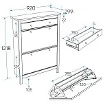Обувница Сага с 2 откидными ящиками 92х122 белая-ясень | изображение 12