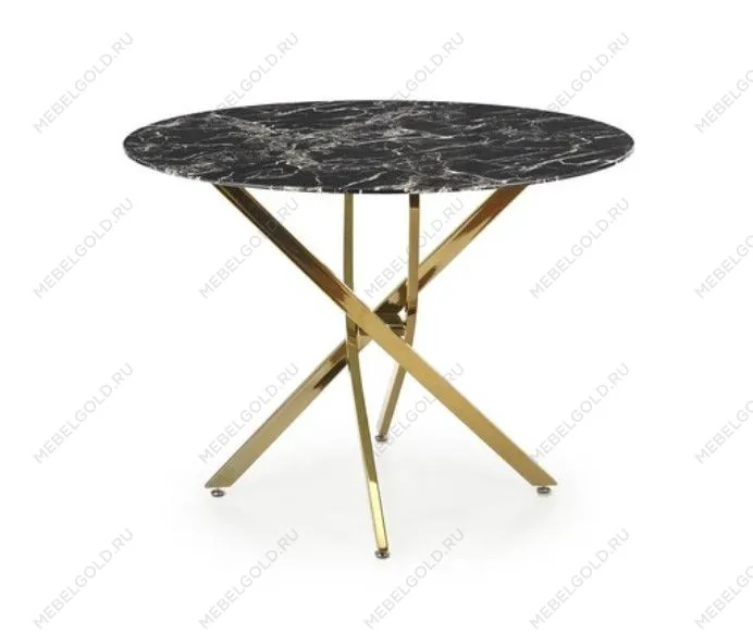Стол обеденный Halmar RAYMOND 2 (черный мрамор/золотой) | изображение 1