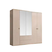 Шкаф 5-ти дверный с зеркалом, с ящиками Римини (Латте/Золото) РМШ1/51