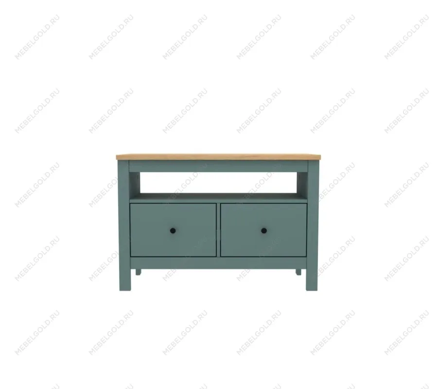 САГА тумба 2 ящика темно-бирюзовая/ясень | изображение 1