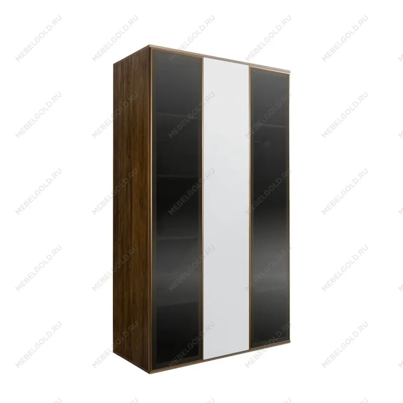 Шкаф 3-х дверный Bogemia Woodline Air (Белый/Золото) БМШ2/3(2)