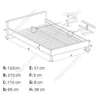 Кровать Halmar PANAMA 120 (белый) | изображение 6
