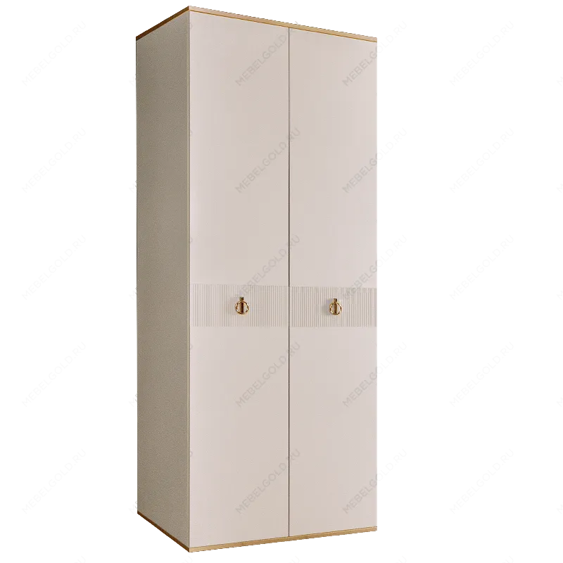 Шкаф 2-х дверный Римини СОЛО (Слоновая кость/Золото) РМШ2/2(s)