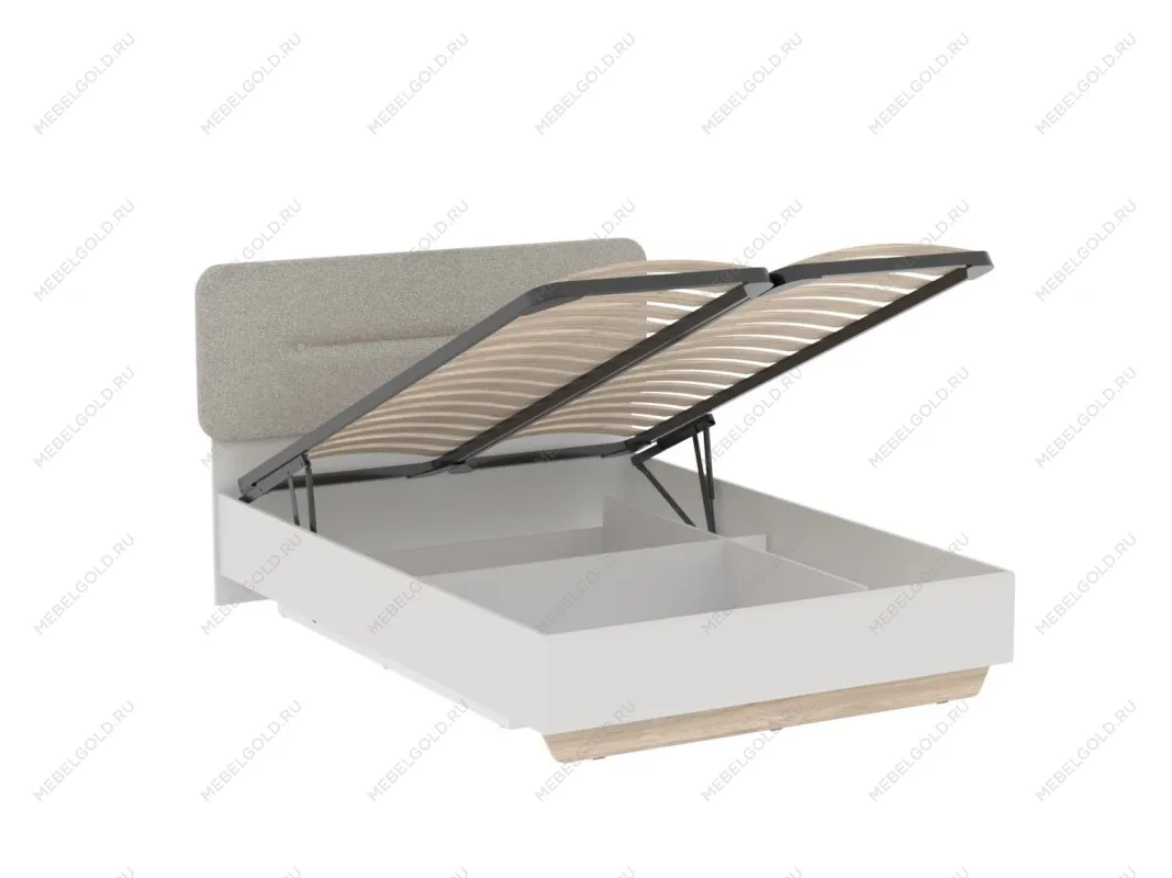 Кровать 1400 с темной мягкой вставкой NEW и подъемным механизмом, Аврора Дуб Мария/Кашемир
