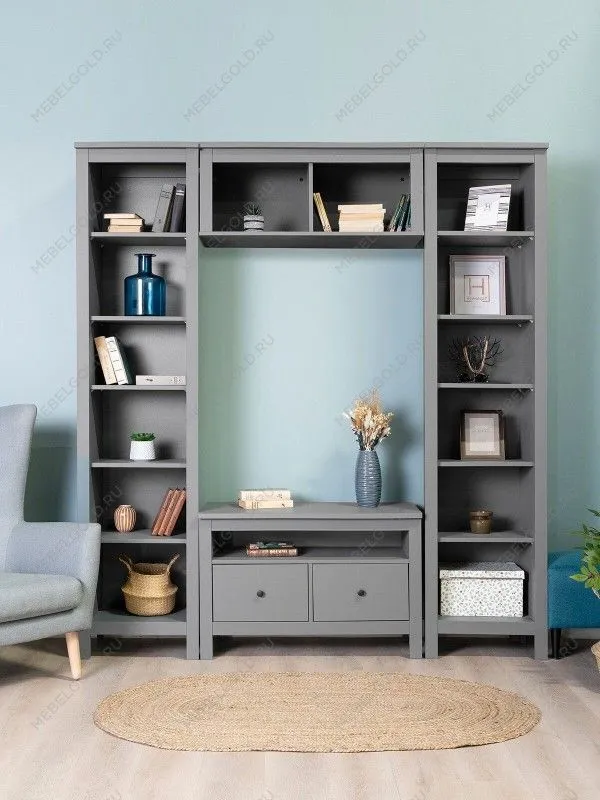 Полка навесная Сага, 2 секции, серая | изображение 2