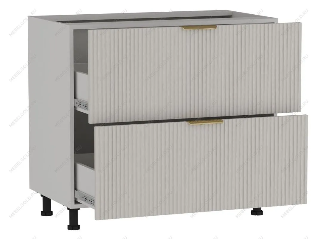 Стол с ящиками СЯ-2-90, Монза (900*523*820) Экокожа Бежевый, 23124 | изображение 1