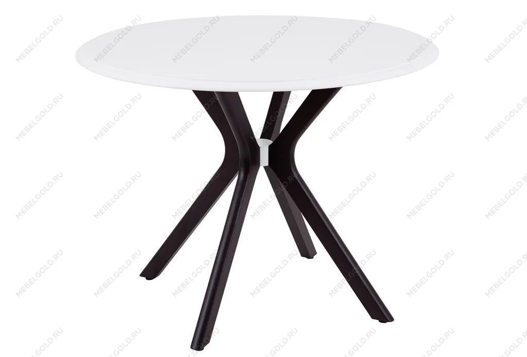 Стол Пекин (1000*1000/цвет столешницы Белый/цвет ножек Венге) | изображение 1