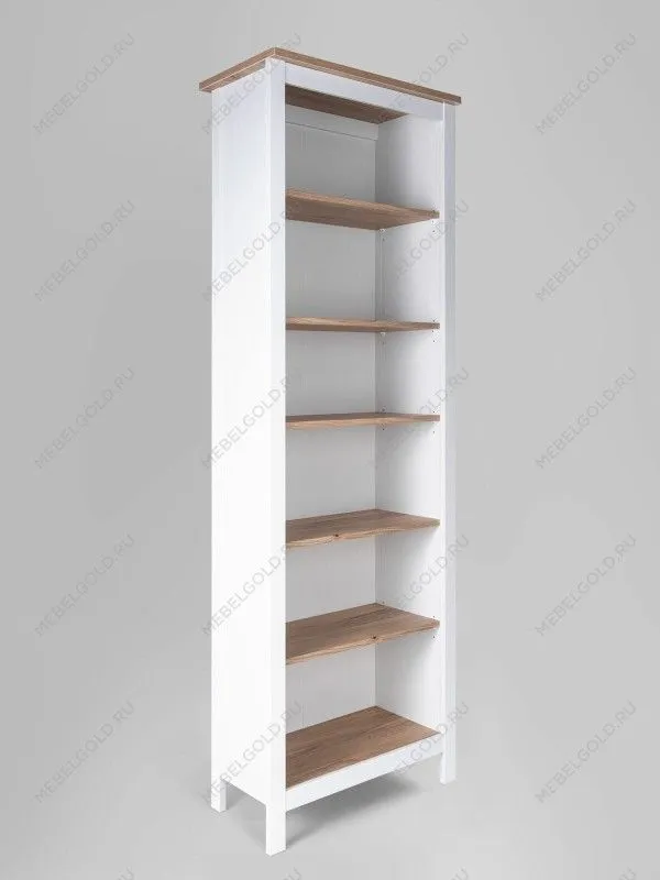 Стеллаж Сага, 70х42х215 см, белый/ясень | изображение 3