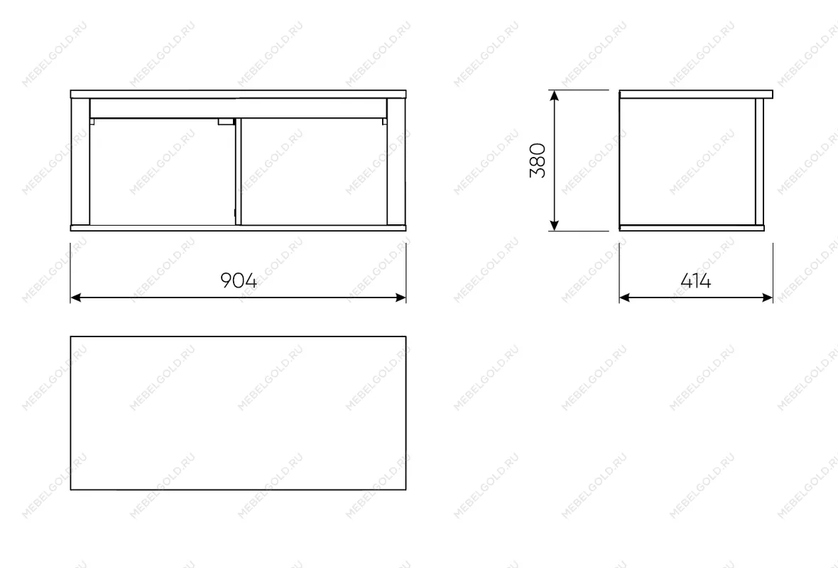 САГА полка навесная 2 секции темно-бирюзовая/ясень | изображение 1