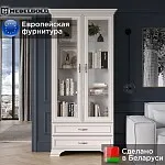 Шкаф с витриной Тиффани 2V2S вудлайн кремовый | изображение 1