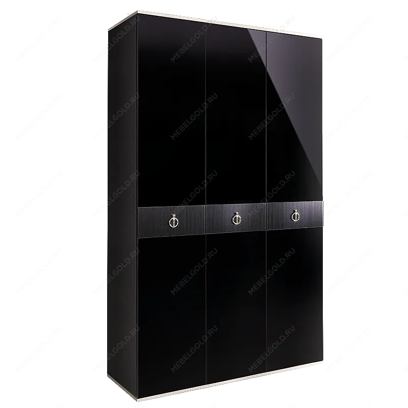 Шкаф 3-х дверный Римини СОЛО (Черный/Серебро) РМШ2/3(s)