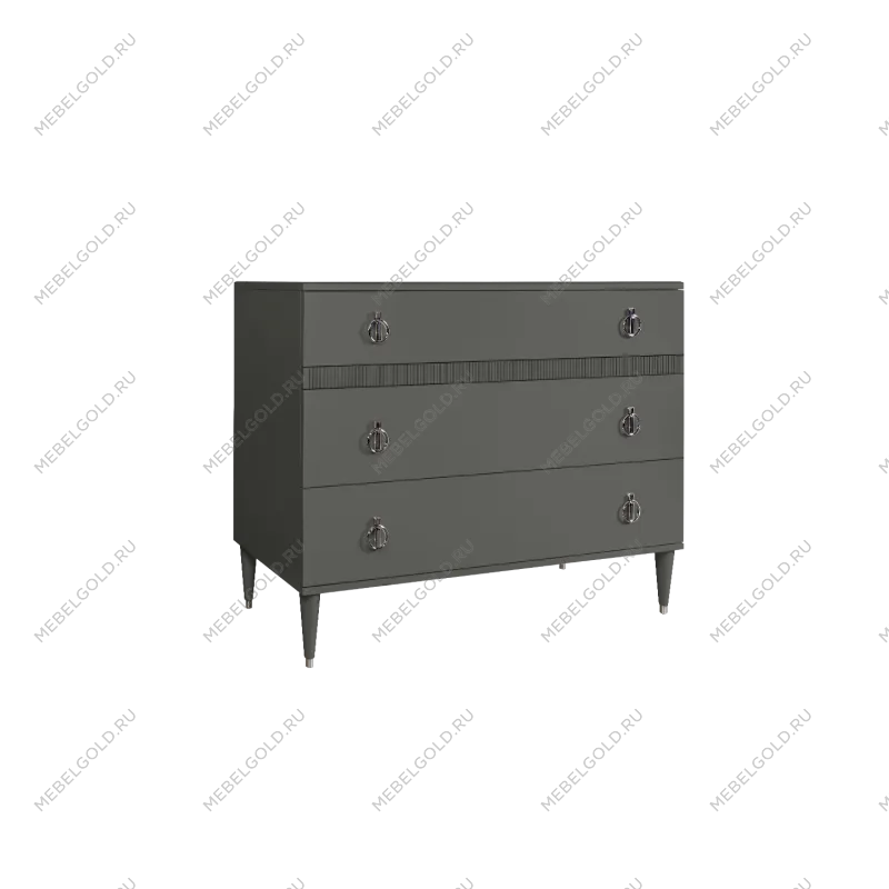 Комод с планкой Римини СОЛО (Серый/Серебро) РМКМ-3(s)