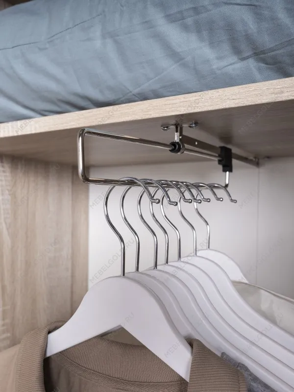 Шкаф Сириус узкий, с выдвижной вешалкой, 2 двери и 1 ящик, 78х41х190 см, дуб сонома | изображение 3