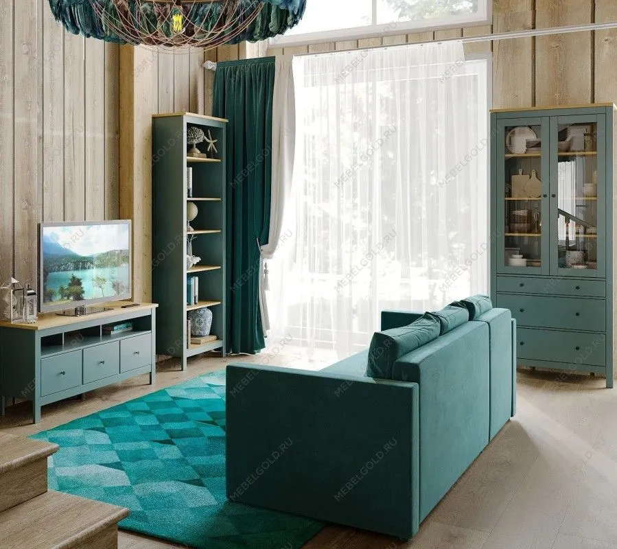 САГА стеллаж 50 темно-бирюзовый/ясень - Выставка м. Марьина роща | изображение 5