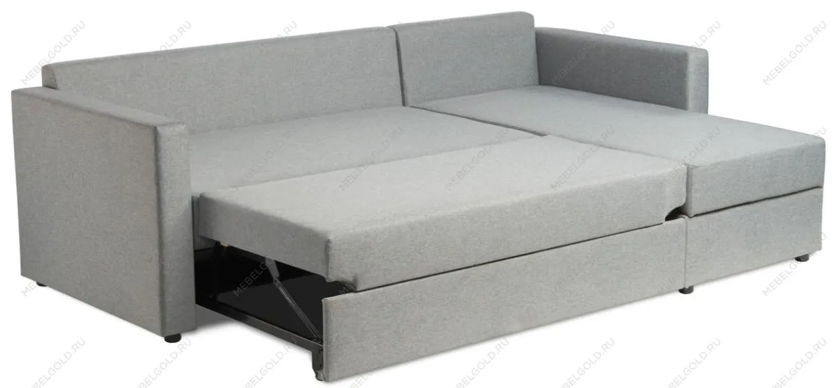 Диван угловой трехместный Вало с коротким подлокотником, серый, рогожка | изображение 1