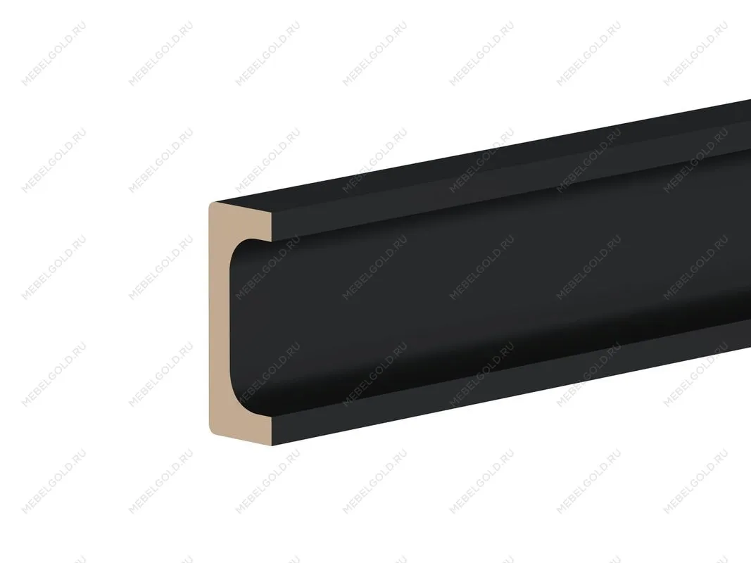 Профиль-ручка Р-2 между ящиками, Сити (1350*30*80) Черный, 20851 | изображение 1