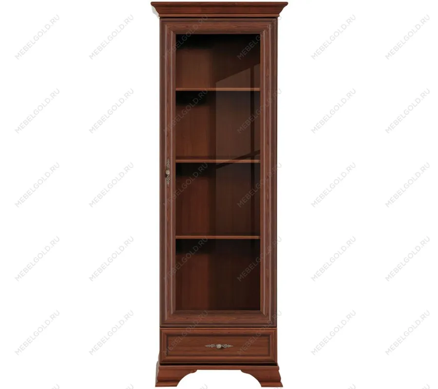 Шкаф с витриной Кентаки REG1W1S каштан - Выставка Балашиха