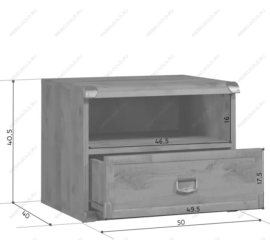 Тумба прикроватная Индиана JKOM1S дуб саттер | изображение 5