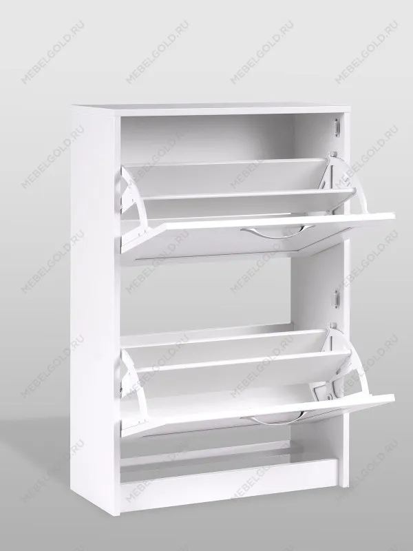 Обувница Сириус с 2 откидными ящиками, 60 х 25 х 89 см, ЛДСП, белая | изображение 6