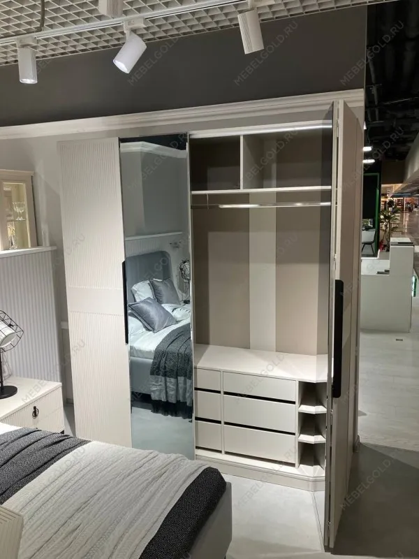 Шкаф Стелла 4-дверный светло серый камень | изображение 13