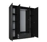 БРИМНЭС / СИРИУС Шкаф ИКЕА / IKEA комбинированный 4 двери и 1 ящик Дуб Венге (с 2 зеркалами) | изображение 2