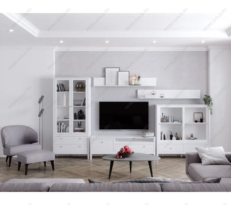 Шкаф-витрина Ева (Хельга) REG2W2S белый | изображение 9