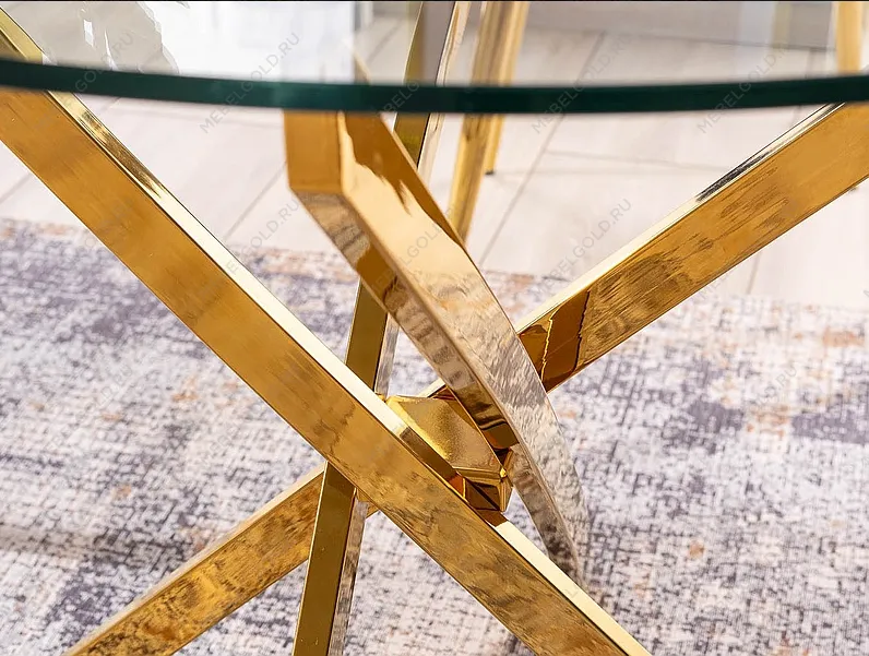 Стол обеденный Signal AGIS (прозрачный/золотой) | изображение 3