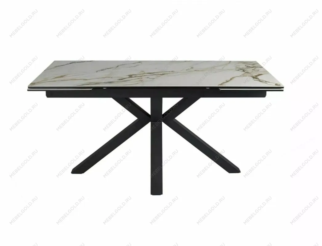 Стол обеденный Signal COLUMBUS 160 раскладной (Amber Bianco белый/черный) | изображение 1