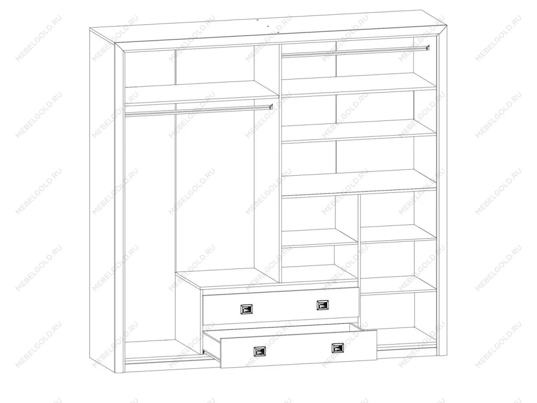 Шкаф платяной Коен SZF4D2S ясень снежный | изображение 1