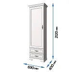 Шкаф 1-створчатый Тиффани 1D2S вудлайн кремовый - Выставка м. Марьина роща | изображение 2