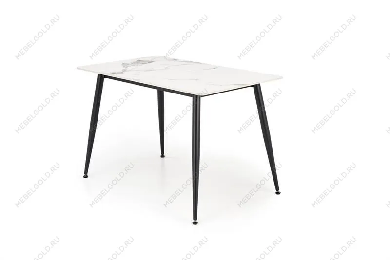 Стол обеденный Halmar EMILIO 140 (белый мрамор/черный) | изображение 2