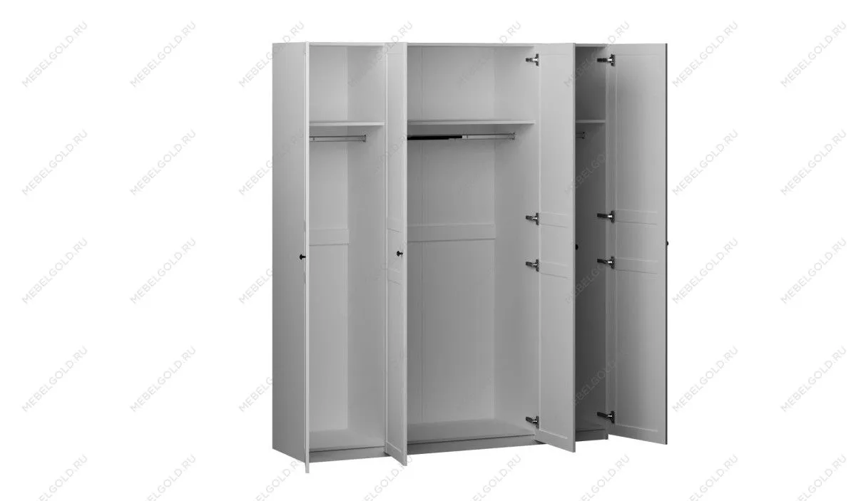 Шкаф 4-х дверный Фрея с зеркальными дверями (1800*503*2204), Белый | изображение 1