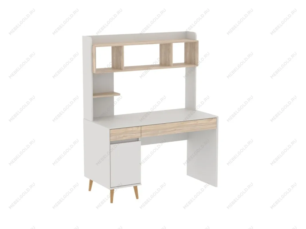 Стол письменный с надстройкой, Аврора, Дуб Мария/Кашемир